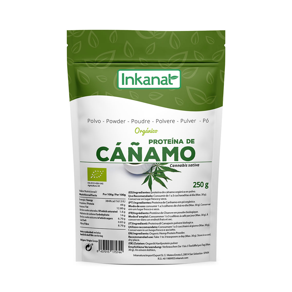 PROTEINA DE CAÑAMO 250GR BIO INKANATURA
